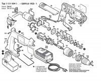 Bosch 0 601 934 642 GSR 9,6 VES-1 Cordless Screwdriver 9.6 V / GB Spare Parts GSR9,6VES-1